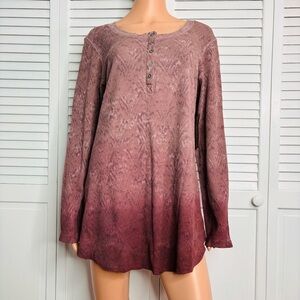 2/$50 RUFF HEWN Pink Ombré Thermal Long Sleeve Shirt Size 2X